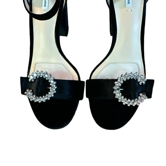 NWT Alex Marie Janessa Black Velvet Jewel Buckle Platform Dress Sandals 8 - Picture 5 of 7